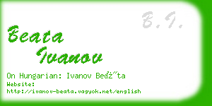 beata ivanov business card